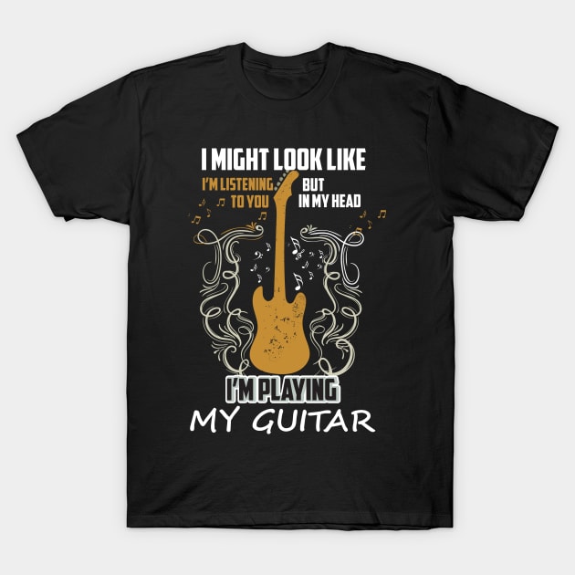 Funny Guitar Player - Musician T-Shirt by Diannas